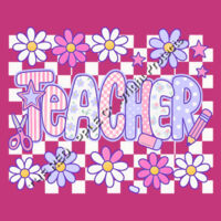 Teacher Retro Checkered T99-023 - Adult Cooling Performance Short Sleeve Tee Design