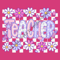 Teacher Retro Checkered T99-023 - Adult Softstyle ® T Shirt Design