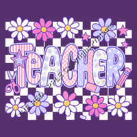 Teacher Retro Checkered T99-023 - Heavy Blend Crewneck Sweatshirt Design