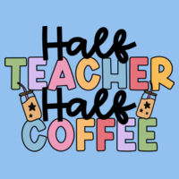 Half Teacher Half Coffee T99-038 - Adult Cooling Performance Long Sleeve Tee Design