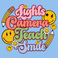 Lights Camera Teach Smile T99-044 - Adult Cooling Performance Short Sleeve Tee Design