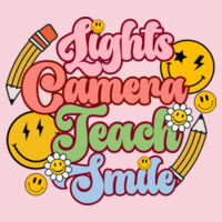 Lights Camera Teach Smile T99-044 - Heavy Blend Crewneck Sweatshirt Design