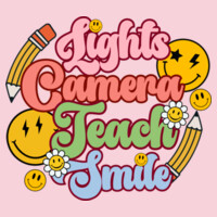 Lights Camera Teach Smile T99-044 - Heavy Blend Crewneck Sweatshirt Design