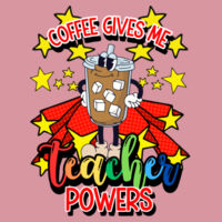 Coffee Gives me Teacher Powers T99-045 - Adult Cooling Performance Short Sleeve Tee Design