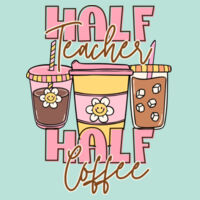 Half Teacher Half Coffee T99-051 - Adult Cooling Performance Long Sleeve Tee Design