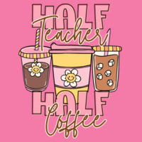 Half Teacher Half Coffee T99-051 - Adult Softstyle ® T Shirt Design