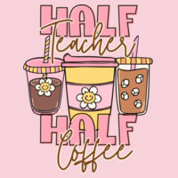 Half Teacher Half Coffee T99-051 - Heavy Blend Crewneck Sweatshirt Design