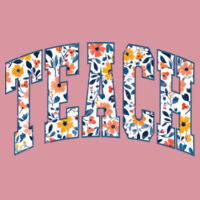 Teacher Varsity Flowers T99-061 - Adult Cooling Performance Long Sleeve Tee Design