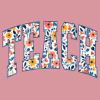 Teacher Varsity Flowers T99-061 - Adult Cooling Performance Long Sleeve Tee Design