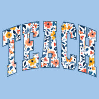 Teacher Varsity Flowers T99-061 - Adult Softstyle ® T Shirt Design