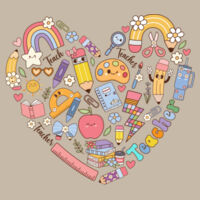Teacher Heart T99-062 - Heavy Blend Crewneck Sweatshirt Design