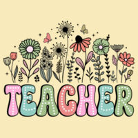 Teacher Vintage Flowers T99-066 - Adult Cooling Performance Long Sleeve Tee Design