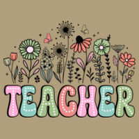 Teacher Vintage Flowers T99-066 - Adult Cooling Performance Short Sleeve Tee Design