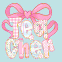 Teacher Coquette Pastels T99-072 - Adult Cooling Performance Long Sleeve Tee Design