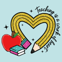 Teacher Pencil Heart T99-073 - Adult Cooling Performance Short Sleeve Tee Design