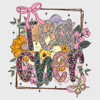 Teacher Vintage Flowers T99-074 - Adult Cooling Performance Long Sleeve Tee Design