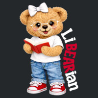 LiBEARian Red and White 84-009 - Heavy Blend Crewneck Sweatshirt Design