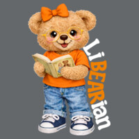 LiBEARian Orange and White 84-010 - Heavy Blend Crewneck Sweatshirt Design