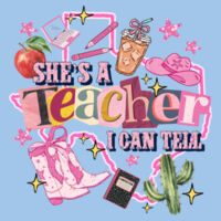 She's a Teacher I can Tell 99-134 - Heavy Blend Crewneck Sweatshirt Design