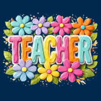 Teacher Flowers 99-142 - Adult Cooling Performance Long Sleeve Tee Design