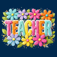 Teacher Flowers 99-142 - Adult Cooling Performance Long Sleeve Tee Design