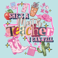 She's a Math Teacher 83-001 - Adult Cooling Performance Long Sleeve Tee Design