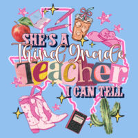 She's a Third Grade Teacher 89-104 - Adult Cooling Performance Long Sleeve Tee Design