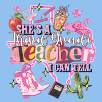 She's a Third Grade Teacher 89-104 - Adult Cooling Performance Long Sleeve Tee Design