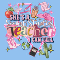 She's a Social Studies Teacher 83-300 - Adult Cooling Performance Short Sleeve Tee Design
