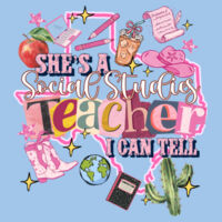 She's a Social Studies Teacher 83-300 - Heavy Blend Crewneck Sweatshirt Design