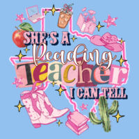 She's a Reading Teacher 83-100 - Adult Cooling Performance Short Sleeve Tee Design