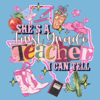 She's a First Grade Teacher 89-105 - Adult Softstyle ® T Shirt Design