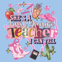 She's a First Grade Teacher 89-105 - Heavy Blend Crewneck Sweatshirt Design