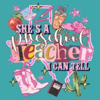 She's a Preschool Teacher - Adult Cooling Performance Long Sleeve Tee Design