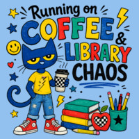 Running on Coffee and Library Chaos 84-026 - Adult Cooling Performance Long Sleeve Tee Design