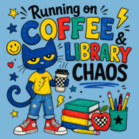 Running on Coffee and Library Chaos 84-026 - Adult Softstyle ® T Shirt Design