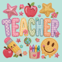 Teacher Faux Patches 99-224 - Adult Cooling Performance Short Sleeve Tee Design