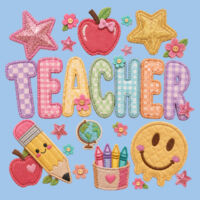 Teacher Faux Patches 99-224 - Heavy Blend Crewneck Sweatshirt Design