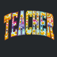 Teacher Applique Smiley/ With Matching Headband - Heavy Blend Crewneck Sweatshirt Design