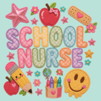 School Nurse Faux Patches 84-800 - Adult Cooling Performance Long Sleeve Tee Design