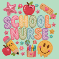 School Nurse Faux Patches 84-800 - Adult Softstyle ® T Shirt Design