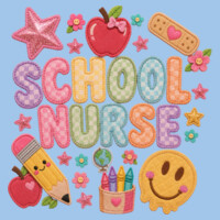 School Nurse Faux Patches 84-800 - Heavy Blend Crewneck Sweatshirt Design