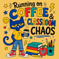Running of Coffee and Classroom Chaos - Navy Polka Dots Headband Bundle - Adult Softstyle ® T Shirt - Adult Softstyle ® T Shirt Design