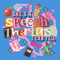 She's a Speech Therapist 84-504 - Adult Cooling Performance Long Sleeve Tee Design