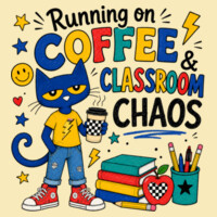Running of Coffee and Classroom Chaos 99-151 - Adult Cooling Performance Long Sleeve Tee Design