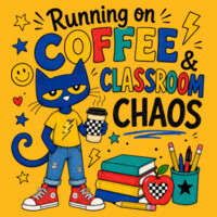 Running of Coffee and Classroom Chaos 99-151 - Heavy Blend Crewneck Sweatshirt Design