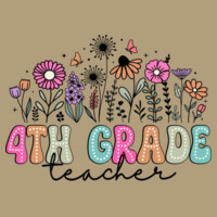 Fourth Grade Vintage Flowers 89-012 - Adult Cooling Performance Long Sleeve Tee Design