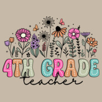 Fourth Grade Vintage Flowers 89-012 - Heavy Blend Crewneck Sweatshirt Design