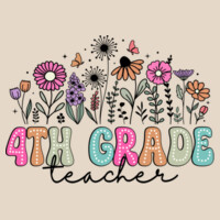 Fourth Grade Vintage Flowers 89-012 - Youth Heavy Cotton 100% Cotton T Shirt Design