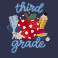 Third Grade Faux Patches 89-119 - Heavy Blend Crewneck Sweatshirt Design
